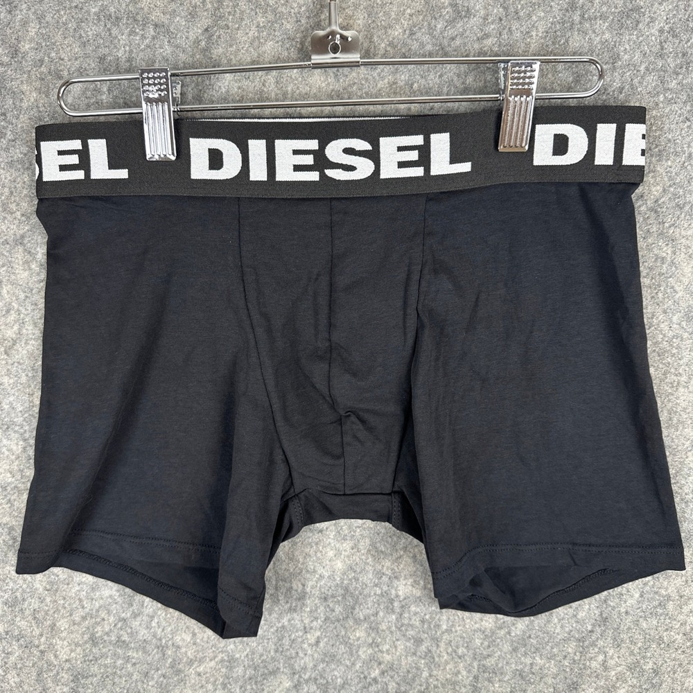 Diesel Boxer Briefs Mens S Black Logo Waistband Stretch Cotton Underwear